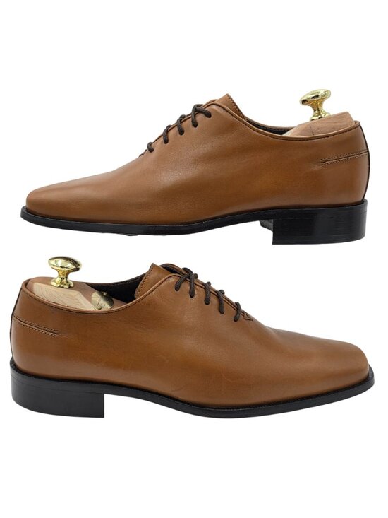 NEW Donald J. Pliner Italy Wholecut Tan Calf Leather Derby Mens 7M Dress Shoes